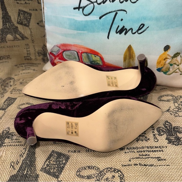 Draper James Ruby Mary Jane Pump In Red Wine Velvet Size 8.5 - Picture 11 of 12